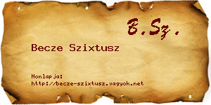Becze Szixtusz névjegykártya